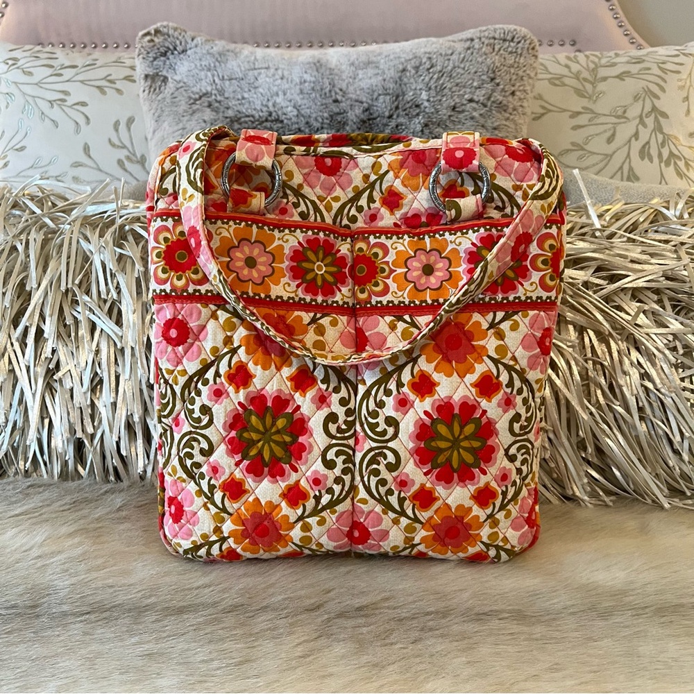 Vera Bradley Floral Tote Bag - Pink, Red, Green